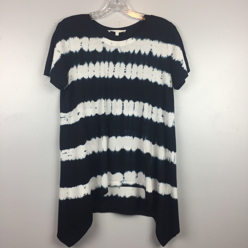 C&C California Black & White Tie dye Top | S